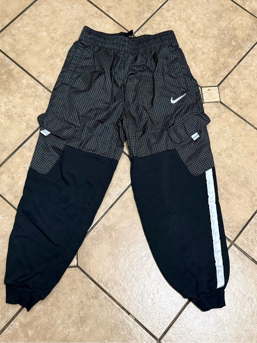 Nike Black & White Kids Cargo Joggers